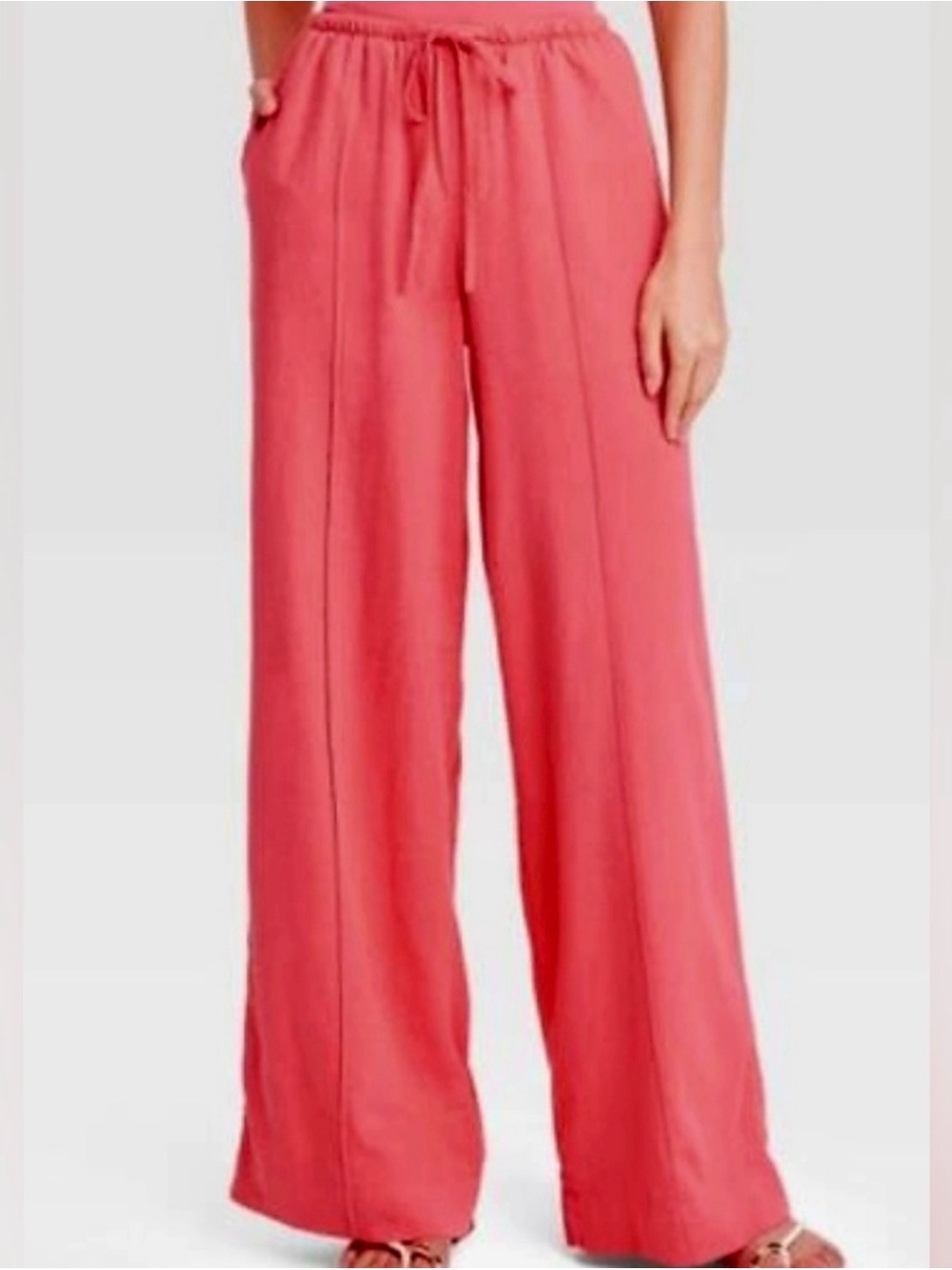 A New Day high-rise wide leg linen pants - size large - NWT